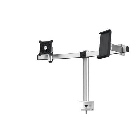 Braccio porta monitor per 1 schermo max 27&#39;&#39; e 1 tablet max 13&#39;&#39; DURABLE argento metallizzato 780x445x190 mm - 5087-23