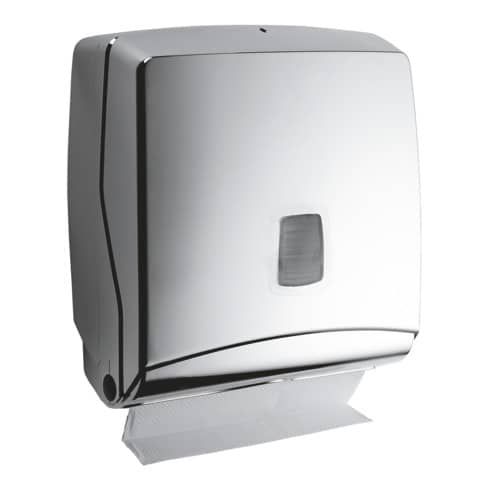 Mini distributore di carta asciugamani Hylab Sterling - capacit 300 fazzoletti 28,5x14,5x30 cm argento - STE-FO2/SS