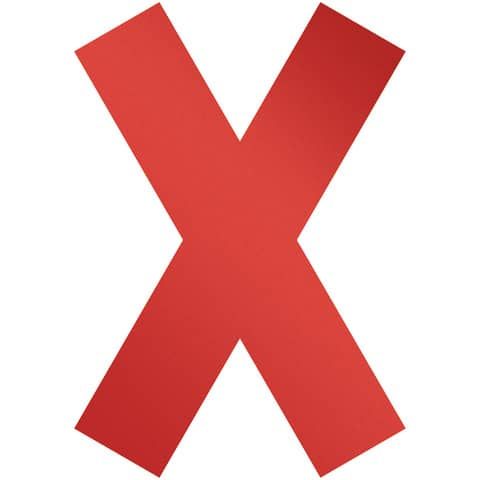 Simbolo adesivo a forma di &#39;&#39;X&#39;&#39;  DURABLE 135x0,2x193 mm Rosso Conf. 5 pz  - 1049-03