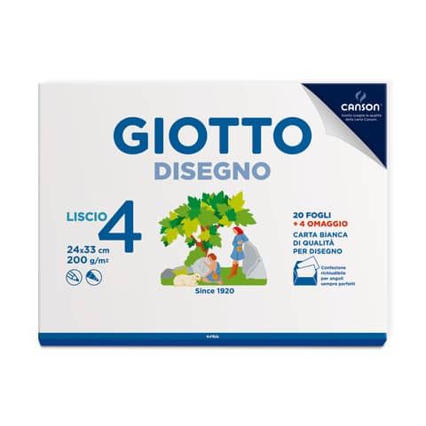 Album da disegno Giotto Disegno 4 200 g - 24x33 cm liscio 24 fogli 583500