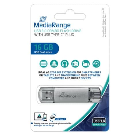 Chiavetta USB 3.0 Media Range con spina USB Type-C? - 16 GB - argento MR935