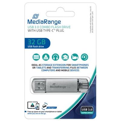 Chiavetta USB 3.0 Media Range con spina USB Type-C? - 32 GB - argento MR936
