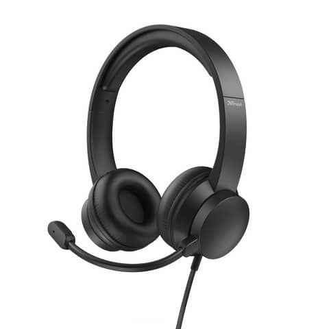 Cuffie on-ear Trust HS-201 USB 2.0 nero - cavo 1,8 m 25373