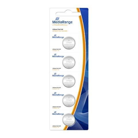 Batterie al litio a bottone Media Range CR1620 3V blister da 5 batterie - MRBAT130