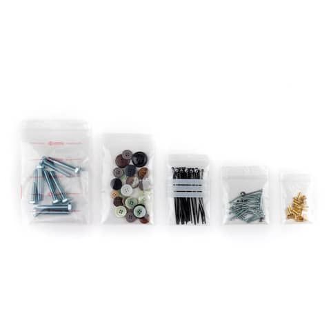 Buste Grip trasparenti WeGrip con 3 bande bianche scrivibili f.to 4x6 cm - Conf. 1000 pezzi - TGS4060
