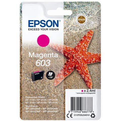 Cartuccia Epson 603 Magenta C13T03U34010