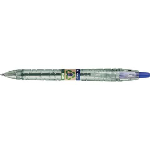 Penna a sfera a scatto Pilot ecoball B2P ricaricabile - punta 1 mm - inchiostro a base d&#39;olio - blu - 040177