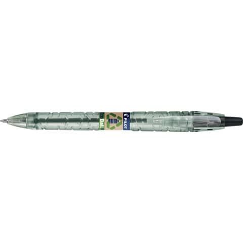 Penna a sfera a scatto Pilot ecoball B2P ricaricabile - punta 1 mm - inchiostro a base d&#39;olio - nero - 040176
