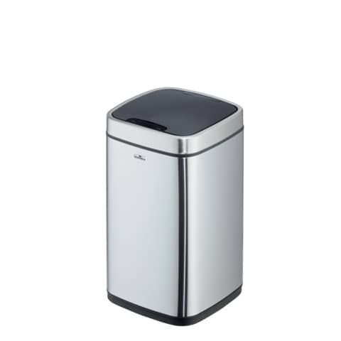 Cestino con sensore DURABLE NO TOUCH argento metallizzato - capienza 12 Lt - 3421-23