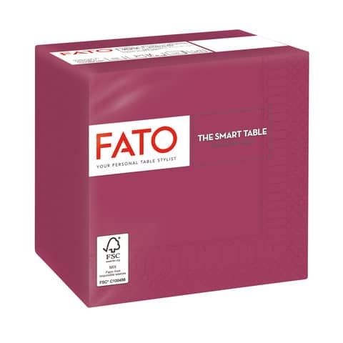 Tovaglioli piegati 2 veli Fato Smart Table pura cellulosa 24x24 cm - bordeaux conf. 100 pezzi - 82543003
