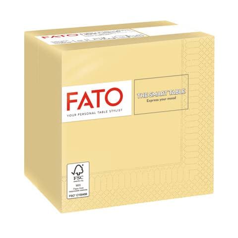 Tovaglioli piegati 2 veli Fato Smart Table pura cellulosa 24x24 cm champagne conf. 100 pezzi - 82541003