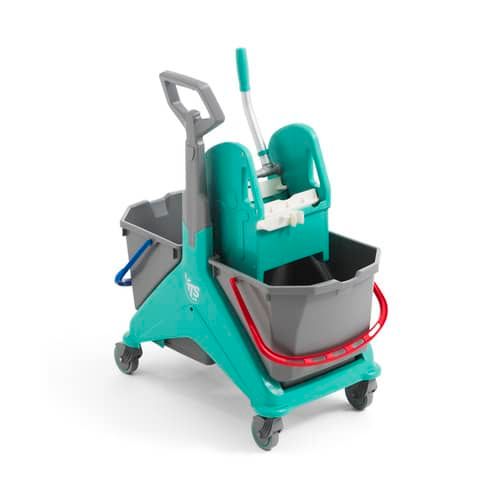 Carrello per pulizie TTS Nickita Tec - 25 + 25 Lt  - verde 00006161VE