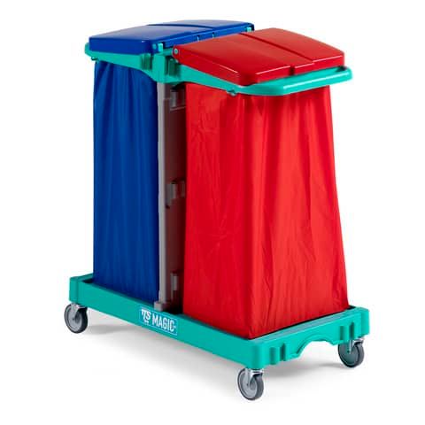 Carrello porta rifiuti per raccolta differenziata TTS Magic Line Basic 100B Verde  - doppio - ML100B0A0000