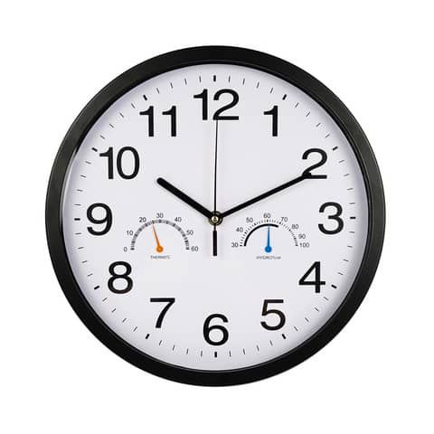 Orologio da parete con termometro Methodo Thermo- diametro  30,3 cm - nero - V150811