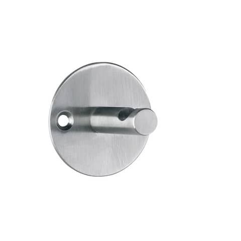 Appendiabiti singolo da muro in metallo - diametro 5,2 cm - cilindro Alco argento - U702847