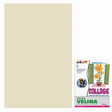 Carta velina 50x76 cm - busta 24 fogli - 20 g/m Deco avorio 12087