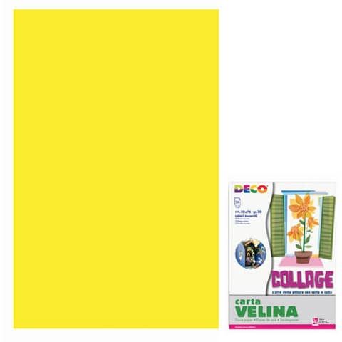Carta velina 50x76 cm - busta 24 fogli - 20 g/m Deco giallo 05311