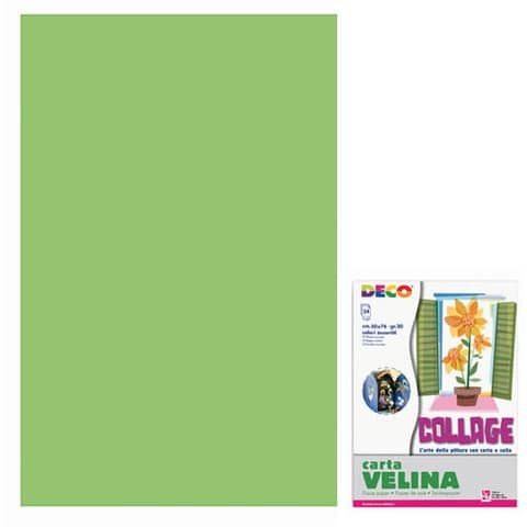 Carta velina 50x76 cm - busta 24 fogli - 20 g/m Deco verde chiaro 05318