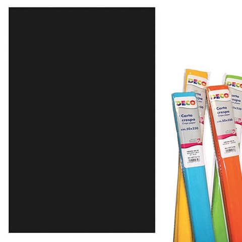 Rotolo di Carta crespa - 50x250 cm - 40 g/m Deco nero 10713/20