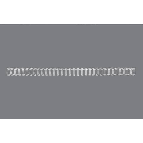 Spirali metalliche a 34 anelli GBC Wirebind 6 mm A4 bianco - fino a 55 fogli - conf. 100 pezzi - RG810470