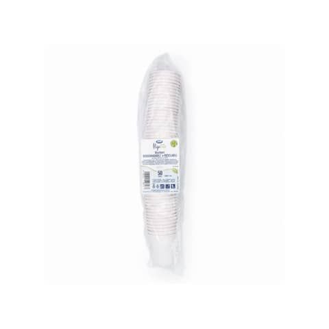 Bicchieri bianchi Bio in cartoncino PAP Ilip Fibraware 2,7 gr -  62 mm 120ml/120 cc  conf. 50 pezzi - 61510