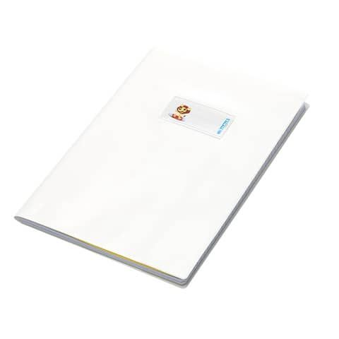 Copriquaderno con etichetta - Coprimaxi Beat A4 in PVC laccato spessore 180 ?m CoLibr bianco - PF02020104
