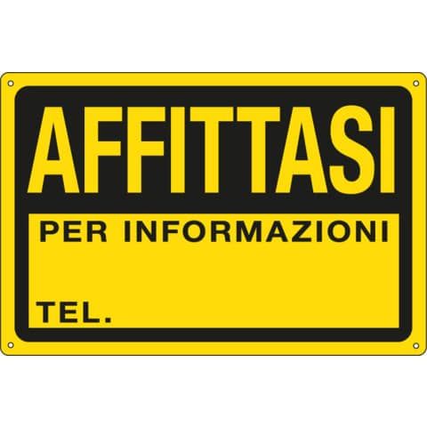 Cartello informativo 30x20 cm Cartelli Segnalatori &#39;&#39;Affittasi&#39;&#39; 3345P