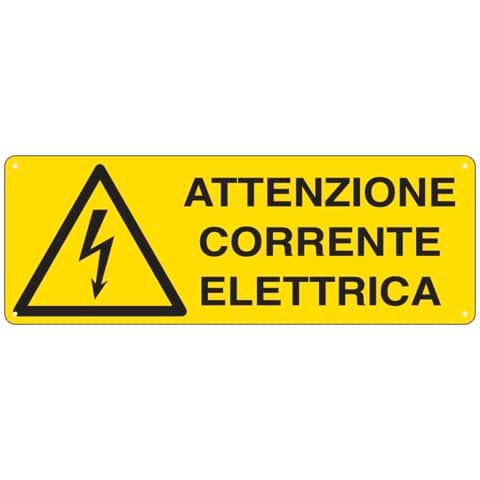 Cartello di pericolo 35x12,5 cm Cartelli Segnalatori &#39;&#39;Attenzione corrente elettrica&#39;&#39; - E1743K