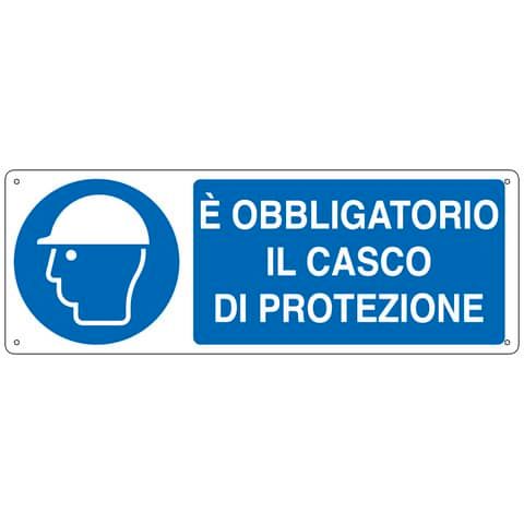 Cartello d&#39;obbligo 35x12,5 cm Cartelli Segnalatori &#39;&#39;E&#39; obbligatorio indossare il casco&#39;&#39; - E1902K