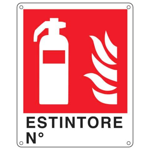 Cartello antincendio 25x31 cm Cartelli Segnalatori &#39;&#39;Estintore N&#39;&#39; E20150X