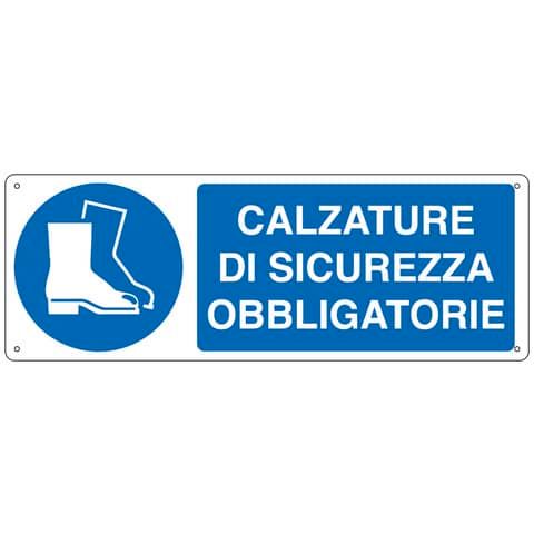 Cartello d&#39;obbligo 35x12,5 cm Cartelli Segnalatori &#39;&#39;Calzature di sicurezza&#39;&#39; E1905K