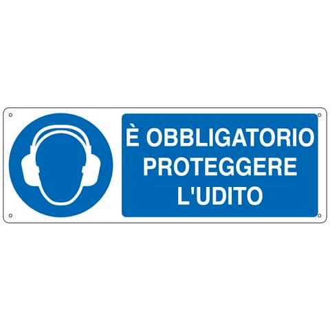 Cartello d&#39;obbligo 35x12,5 cm Cartelli Segnalatori &#39;&#39;Proteggere l&#39;udito&#39;&#39; E1906K