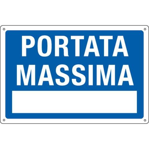 Cartello informativo 30x20 cm Cartelli Segnalatori &#39;&#39;Portata Massima&#39;&#39; 3101
