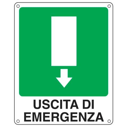 Cartello sicurezza 25x31 cm Cartelli Segnalatori &#39;&#39;Uscita di emergenza&#39;&#39; 20107X