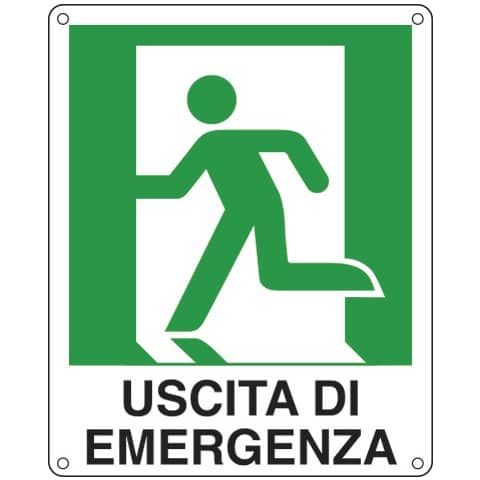 Cartello sicurezza 25x31 cm. Cartelli Segnalatori &#39;&#39;Uscita di emergenza sinistra&#39;&#39; - E20105X