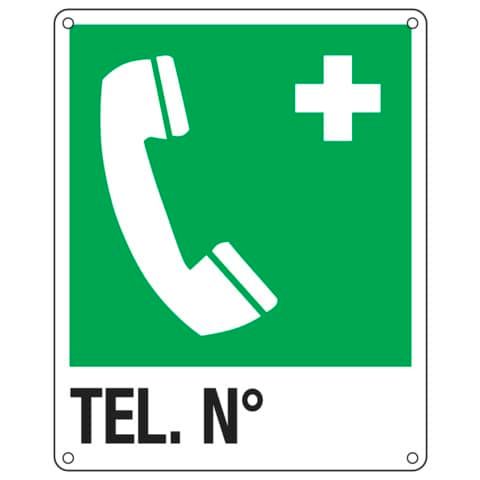 Cartello d&#39;emergenza 25x31 cm Cartelli Segnalatori &#39;&#39;Telefono di emergenza. Telefono n&#39;&#39; - E20162X