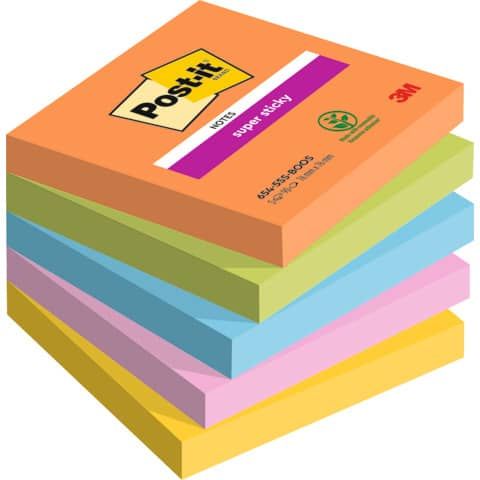 Foglietti Post-it Super Sticky Boost - conf. 5 blocchetti da 90 ff 76x76 mm - 654-5SS-BOOS