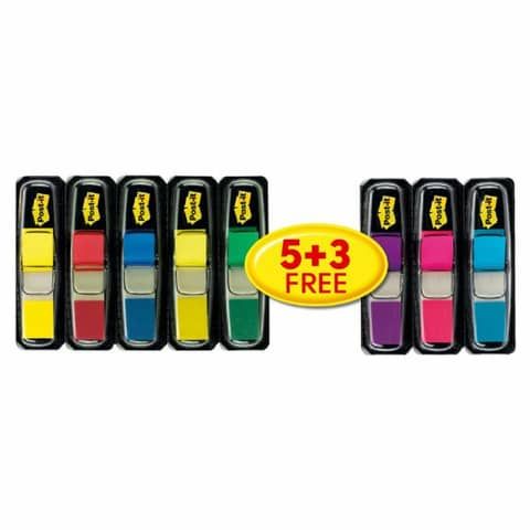 Segnapagina Post-it Index Mini 683 con dispenser - Value pack 5+3  assortiti - 683-5+3