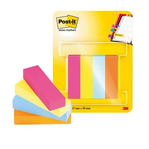 Segnapagina removibili in carta Poptimistic 15x50 mm Conf. 4 blocch. da 50 ff Post-it assortiti - 670-4-POP