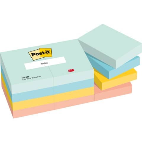 Foglietti riposizionabili Post-it Beachside - conf. 12 blocchetti da 100 ff 38x51 mm - 653-12-BEA