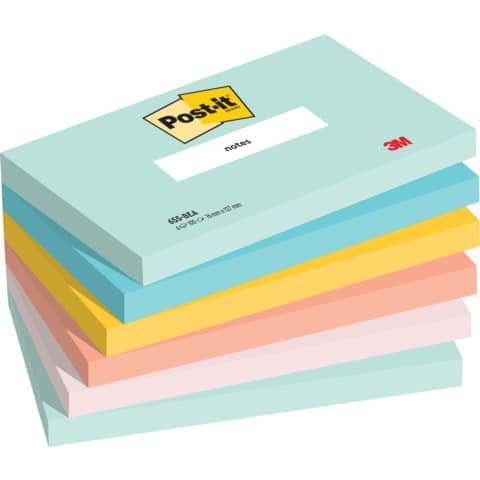 Foglietti riposizionabili Post-it Beachside - conf. 6 blocchetti da 100 ff 76x127 mm - 655-6-BEA