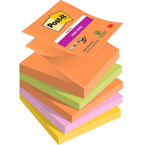Ricariche di foglietti Post-it Super Sticky Z-Notes Boost - conf. 5 blocchetti 90 ff 76x76 mm R330-5SS-BOOS