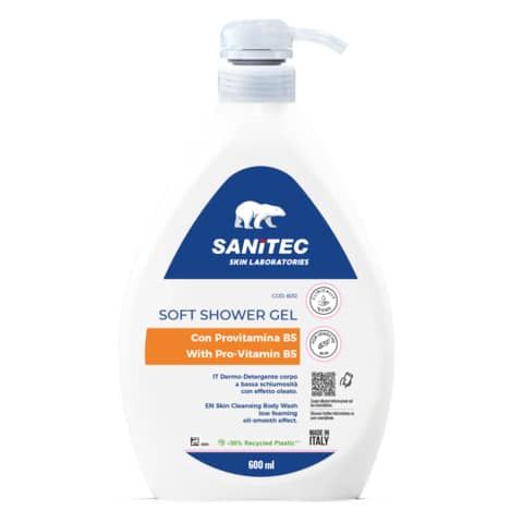 Soft shower gel Dermo-Detergente corpo a bassa schiumosit Skin Lab Sanitec 600 ml - 6012