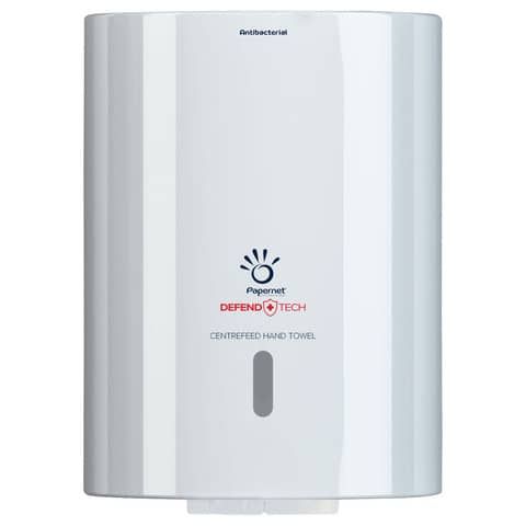 Dispenser Centerfeed per asciugamani antibatterico a sfilo centrale - 30x22,5x22,5 cm Papernet bianco - 416144