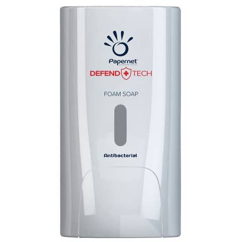 Dispenser antibatterico per sapone in schiuma Papernet Defend Tech bianco 22 x 11,6 x 13,9 cm - capacit 0,5 L - 416150
