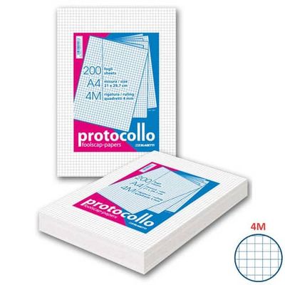 Fogli protocollo A4 - 60 gr/mq - Blasetti 4M - senza margini - Risma da 200 fogli - 1281 Fogli protocollo A4 - 60 gr/mq - Blasetti 4M - senza margini - Risma da 200 fogli - 1281