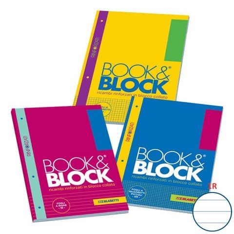 Blocco 40 ff A4 collato lato lungo - forati e rinforzati - 80 gr/mq Blasetti Blocco Book &amp; Block 1R - 5722