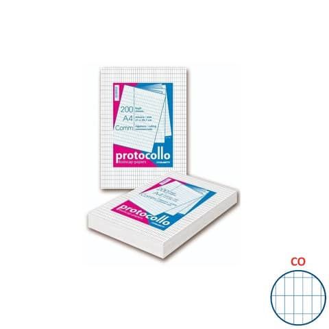 Fogli protocollo A4 - 60 gr/mq - Blasetti commerciale - senza margini - Risma da 200 fogli - 1285