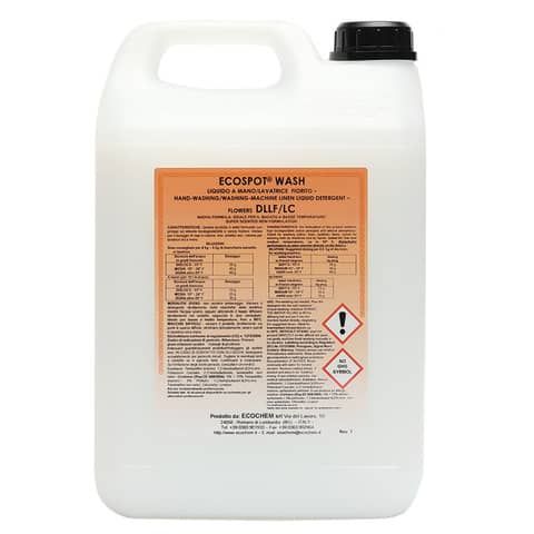 ECOSPOT WASH detersivo liquido per bucato a mano e lavatrice FIORITO DLLF/LC Ecochem 5 L - 113025FL005A019