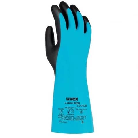 Guanti protettivi U-Chem 3200 in nylon - rischi chimici Uvex blu/nero TG. 7 6097207